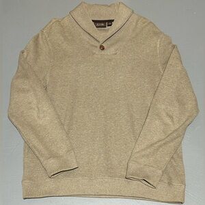 Tasso Elba Premium Collared Taupe Sweater